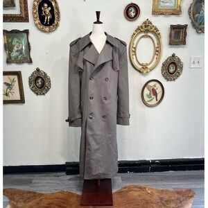Vintage Christian Dior Monsieur Trench Coat Taupe